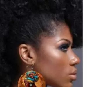 Ethnic bohemian style wooden earrings